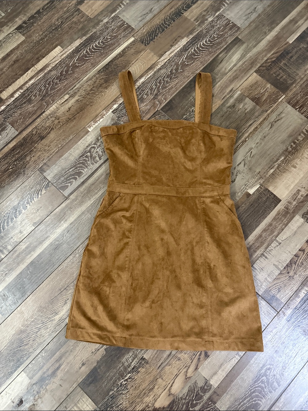 Abercrombie‎ & Fitch Camel Brown Suede-Effect Mini Dress
